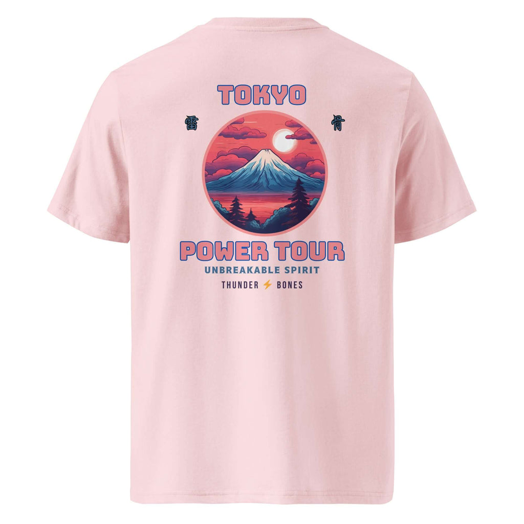 Tokyo power tour unisex camiseta Thunder Bones con diseño de montaña y espíritu inquebrantable.